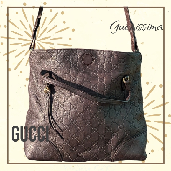 Gucci Handbags - Guccissima Medium Foldover Tote Chocolate Brown Leather Small Tote